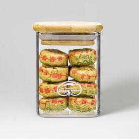 Pu Erh Tea Cakes in glass jar